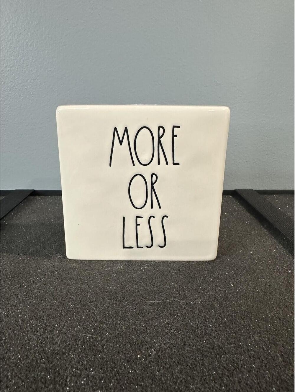 Rae Dunn Office Supplies Paperweight Less Is More Or Less Double Sided Desk *